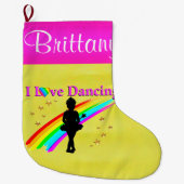 ROZE EN GOUD GEPERSONALISEERDE BALLERINA STOCKING GROTE KERSTSOK (Voorkant)
