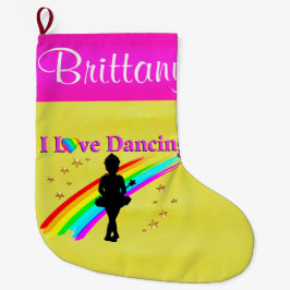 ROZE EN GOUD GEPERSONALISEERDE BALLERINA STOCKING GROTE KERSTSOK