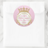 Roze en Goud Gepersonaliseerde Prinses Stickers (Tas)