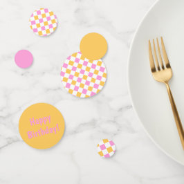 Roze en Goud Geruit Confetti