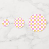 Roze en Goud Geruit  Confetti (Voorkanten)