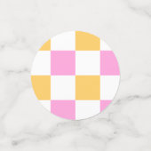 Roze en Goud Geruit  Confetti (Kleine voorkant)