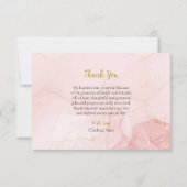 Roze en Goud Glitter Orthodox Christelijk Doopsel Bedankkaart (Voorkant)