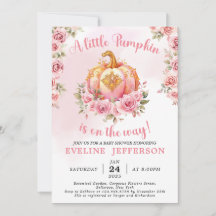 Roze en Goud Halloween Kleine Pompoen Baby shower