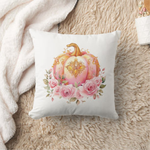 Roze en Goud Halloween Kleine Pompoen Baby shower Kussen