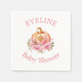 Roze en Goud Halloween Kleine Pompoen Baby shower Servet (Voorkant)