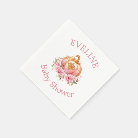 Roze en Goud Halloween Kleine Pompoen Baby shower Servet (Hoek)
