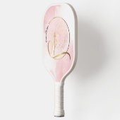 Roze en goud Ik ben bij jullie Pickleball Paddle (Links)