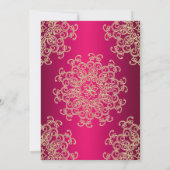 ROZE EN GOUD INDIAS STIJL TROUWKAART KAART (Achterkant)