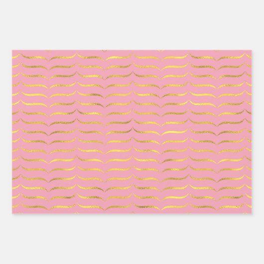 Roze en goud inpakpapier vel (Voorkant 2)