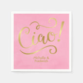 Roze en Goud Italiaans Servet (Voorkant)