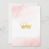 Roze en goud  lijst prinses verjaardag kaart (Achterkant)