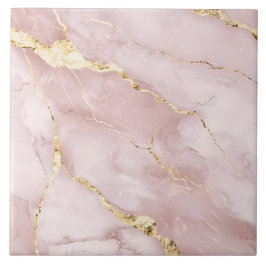 Roze en Goud Luxe Edelsteen Modern Marmer Tegeltje