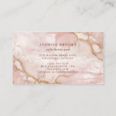 Roze en Goud Marmer Chic Glam Visitekaartje (Achterkant)