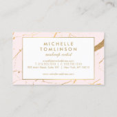 Roze en Goud Marmer Designer Visitekaartje (Achterkant)