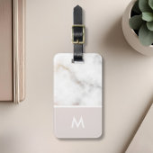 Roze en Goud Marmer Gepersonaliseerd Initiaal Bagagelabel