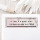 Roze en Goud Marmer Retouradres Etiket (Insitu)
