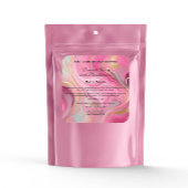 Roze en Goud Marmeren Badzout Zakje Label