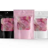 Roze en Goud Marmeren Badzout Zakje Label