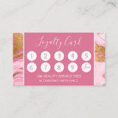 Roze en Goud Marmeren Girly Loyalty Punch (Voorkant)