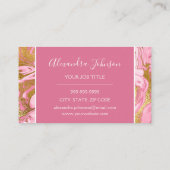 Roze en Goud Marmeren Girly Loyalty Punch (Achterkant)