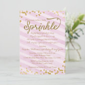 Roze en Goud Meisje Baby Sprinkle Shower Invitatio Kaart (Staand voorkant)