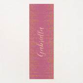 Roze en goud met naam yogamat (Voorkant)