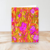 Roze en Goud Modern Abstract Art Blank Gevouwen Notitiekaartje
