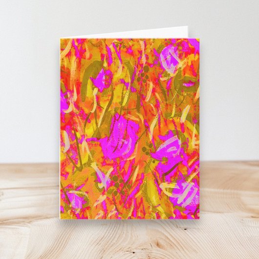 Roze en Goud Modern Abstract Art Blank Gevouwen Notitiekaartje