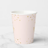 Roze en goud | Modern Confetti Adult Birthday Part Papieren Bekers (Links)