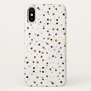 Roze en Goud Modern Confetti Stippen Patroon Case-Mate iPhone Case