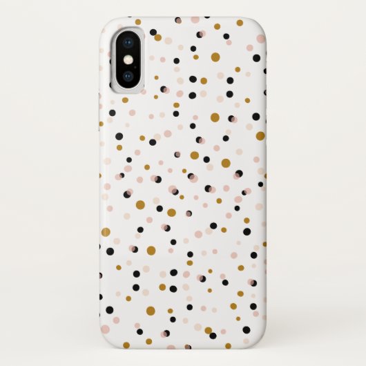 Roze en Goud Modern Confetti Stippen Patroon Case-Mate iPhone Case (Achterkant)