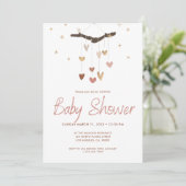 Roze en Goud Modern Eenvoudig Schattige Boho-Baby  Kaart (Staand voorkant)