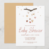 Roze en Goud Modern Eenvoudig Schattige Boho-Baby  Kaart (Voorkant / Achterkant)