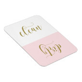 Roze en Goud Moderne Kalligrafie Vaatwasser Magnee Magneet (Rechterzijde)
