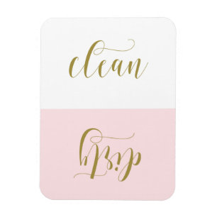 Roze en Goud Moderne Kalligrafie Vaatwasser Magnee Magneet