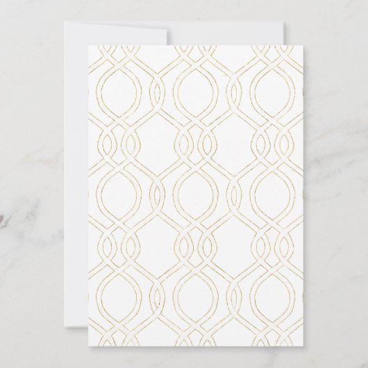 Roze en Goud Moderne Trellis Patroon Typografie Kaart (Achterkant)