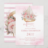 Roze en Goud Oh baby Nautical Kaart (Voorkant / Achterkant)