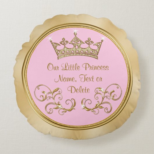 Roze en Goud Onze Kleine Prinses Kussens (Voorkant)