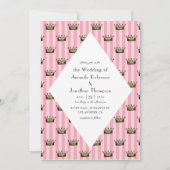 Roze en Goud Parijs Art Deco Bruiloft Kaart (Voorkant)