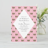 Roze en Goud Parijs Art Deco Bruiloft Kaart (Staand voorkant)