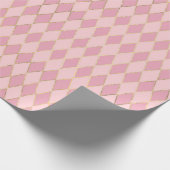 Roze en Goud Parijs thema Diamond Pattern Cadeaupapier (Hoek)