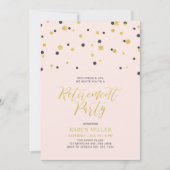 Roze en goud | Pensioenpartij voor Confetti met he Kaart (Voorkant)