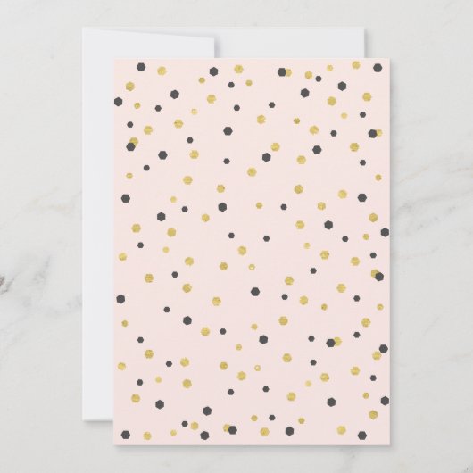 Roze en goud | Pensioenpartij voor Confetti met he Kaart (Achterkant)