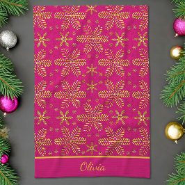 Roze en Goud Persoonlijk gemaakt Theedoek