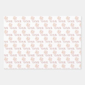 Roze en Goud Prinses Kroonmeisje 1e Verjaardag Inpakpapier Vel (Voorkant 3)