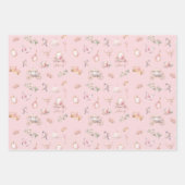 Roze en Goud Prinses Kroonmeisje Verjaardag Inpakpapier Vel (Voorkant 2)