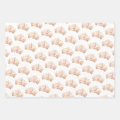 Roze en Goud Prinses Kroonmeisje Verjaardag Inpakpapier Vel (Voorkant)