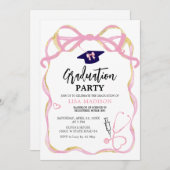 Roze en Goud RN Modern Nurse Afstuderen Kaart (Voorkant / Achterkant)