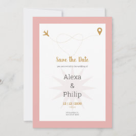 Roze en Goud Save The Date Bruiloft Kaart